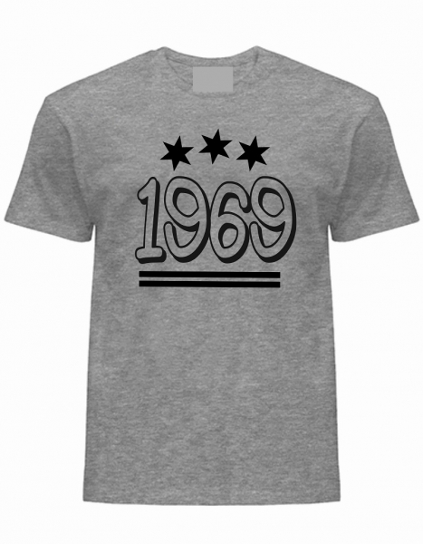 T-Shirt 1969 grau-schwarz-stern, günstig kaufen